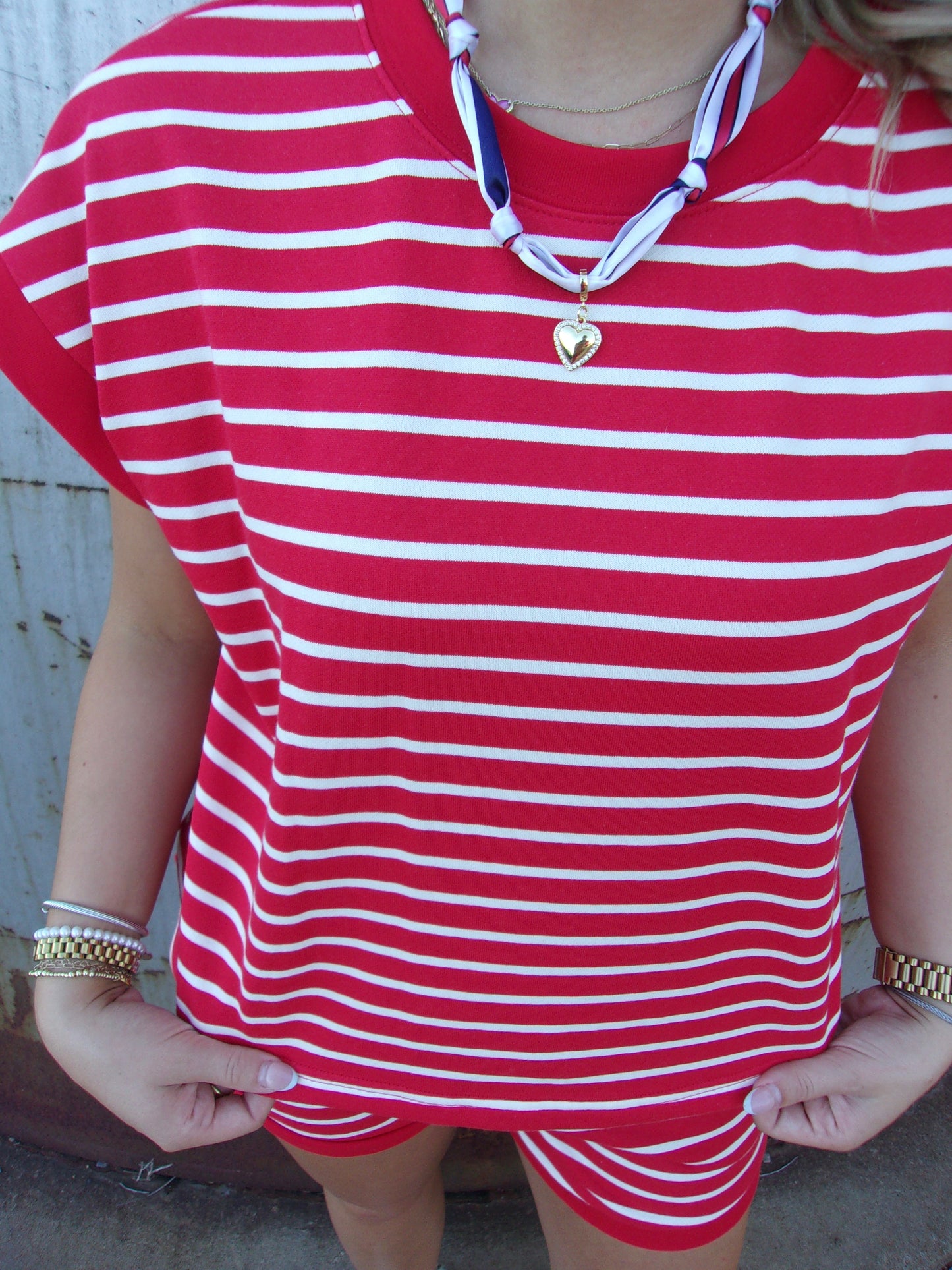 Red White & Blue scarf necklace