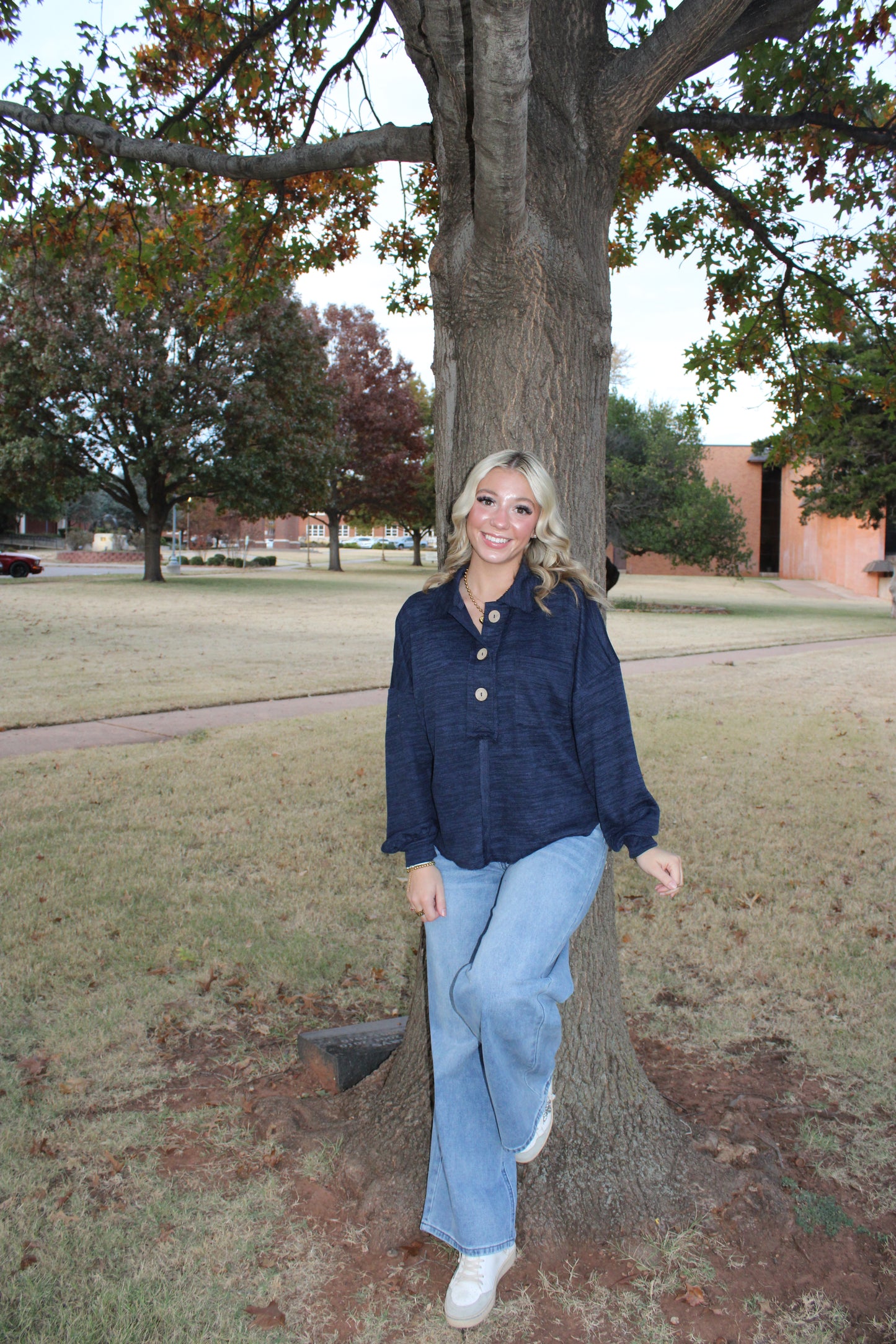 Sweet & Simple Navy Knit Top