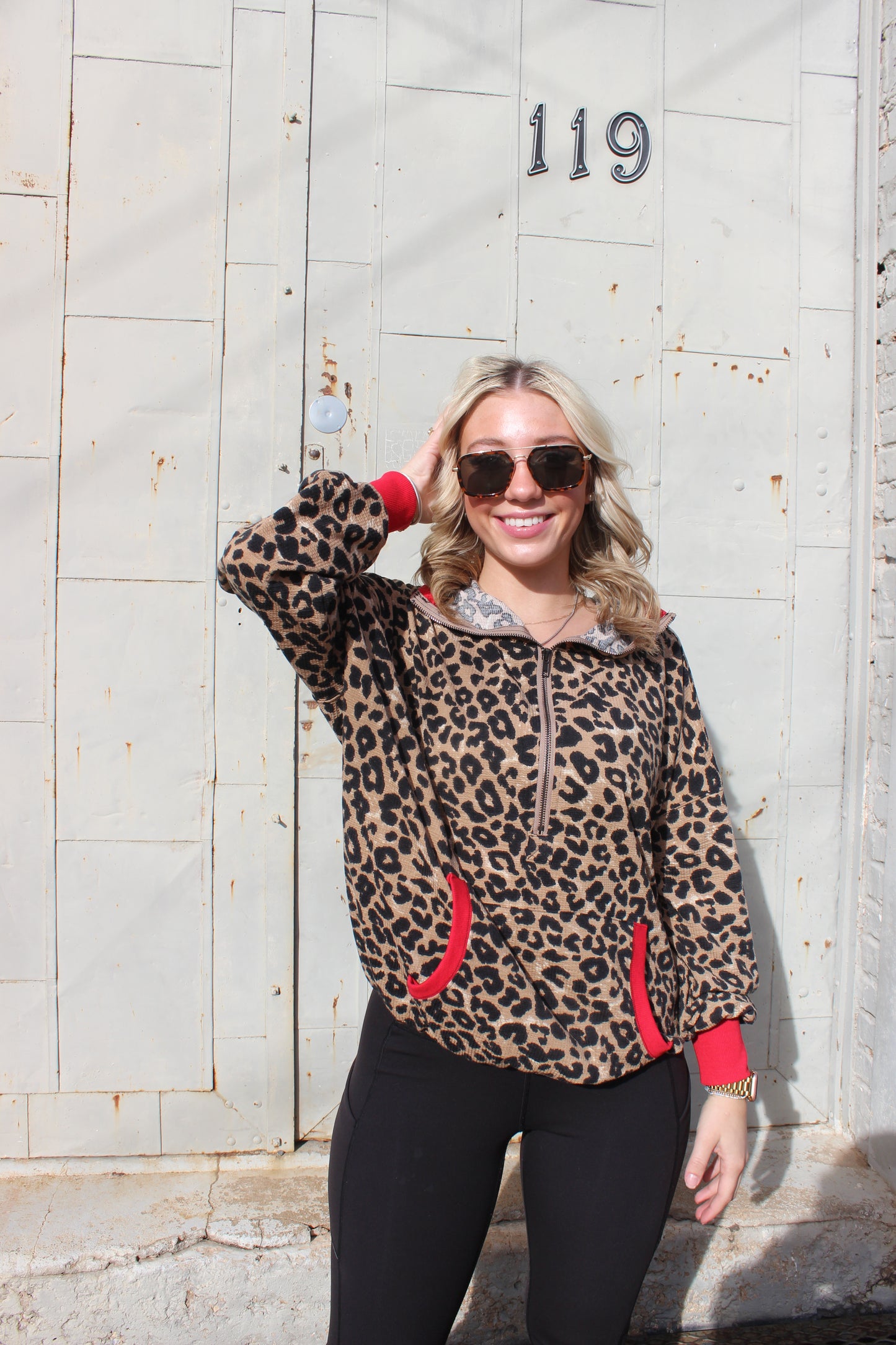 Leopard Love Hooded Quarter Zip