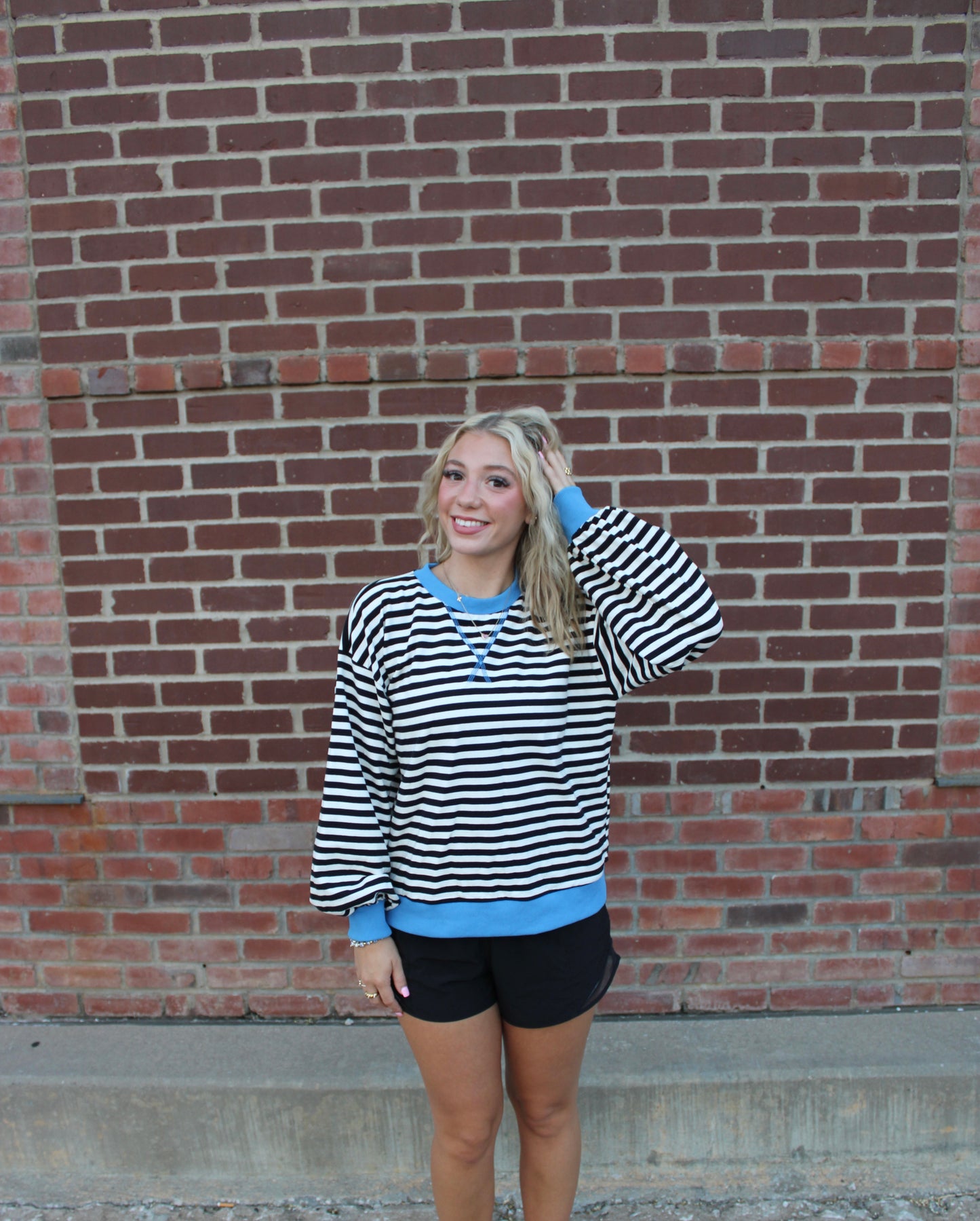 Varsity Striped Crewneck