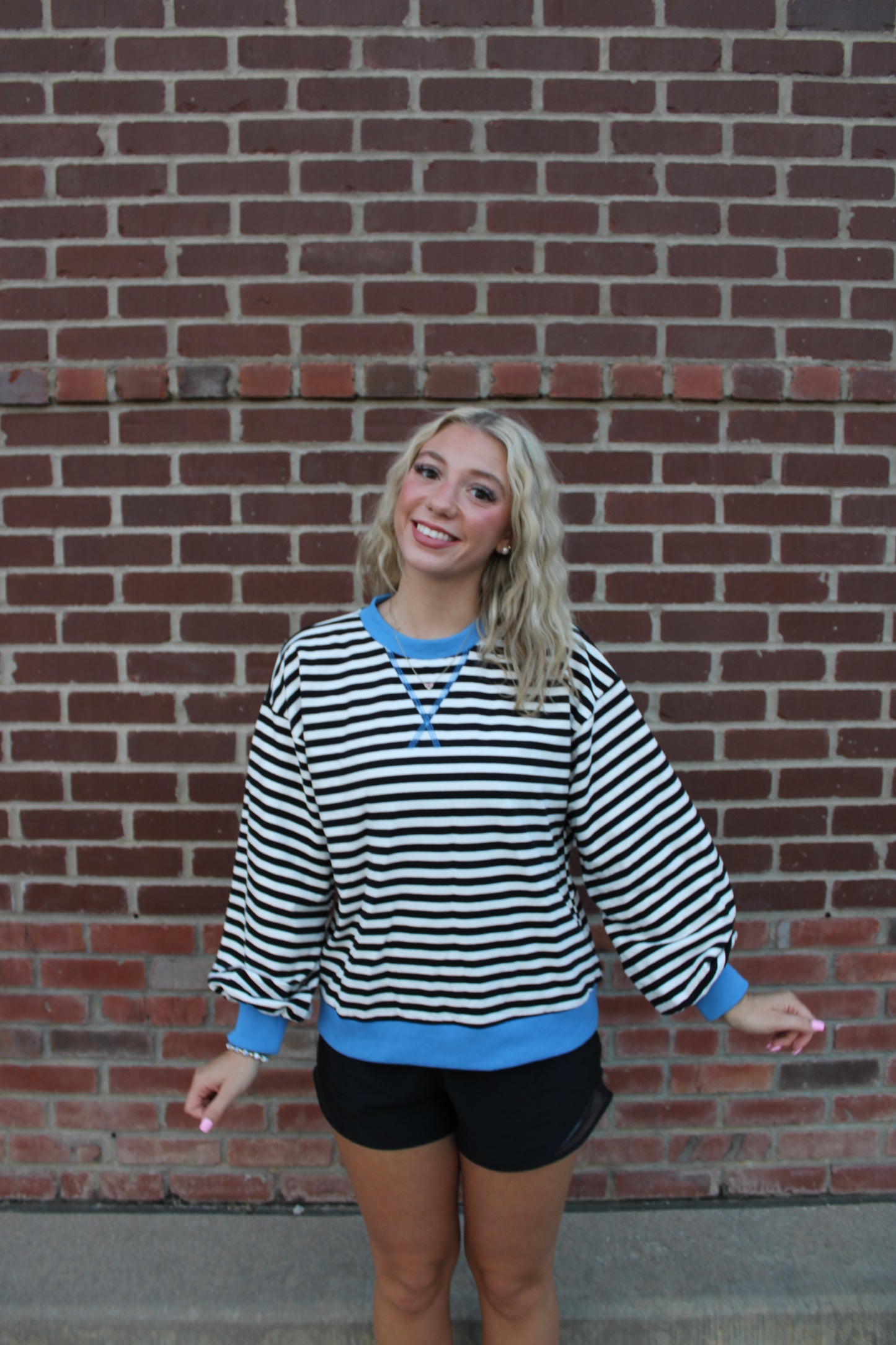 Varsity Striped Crewneck
