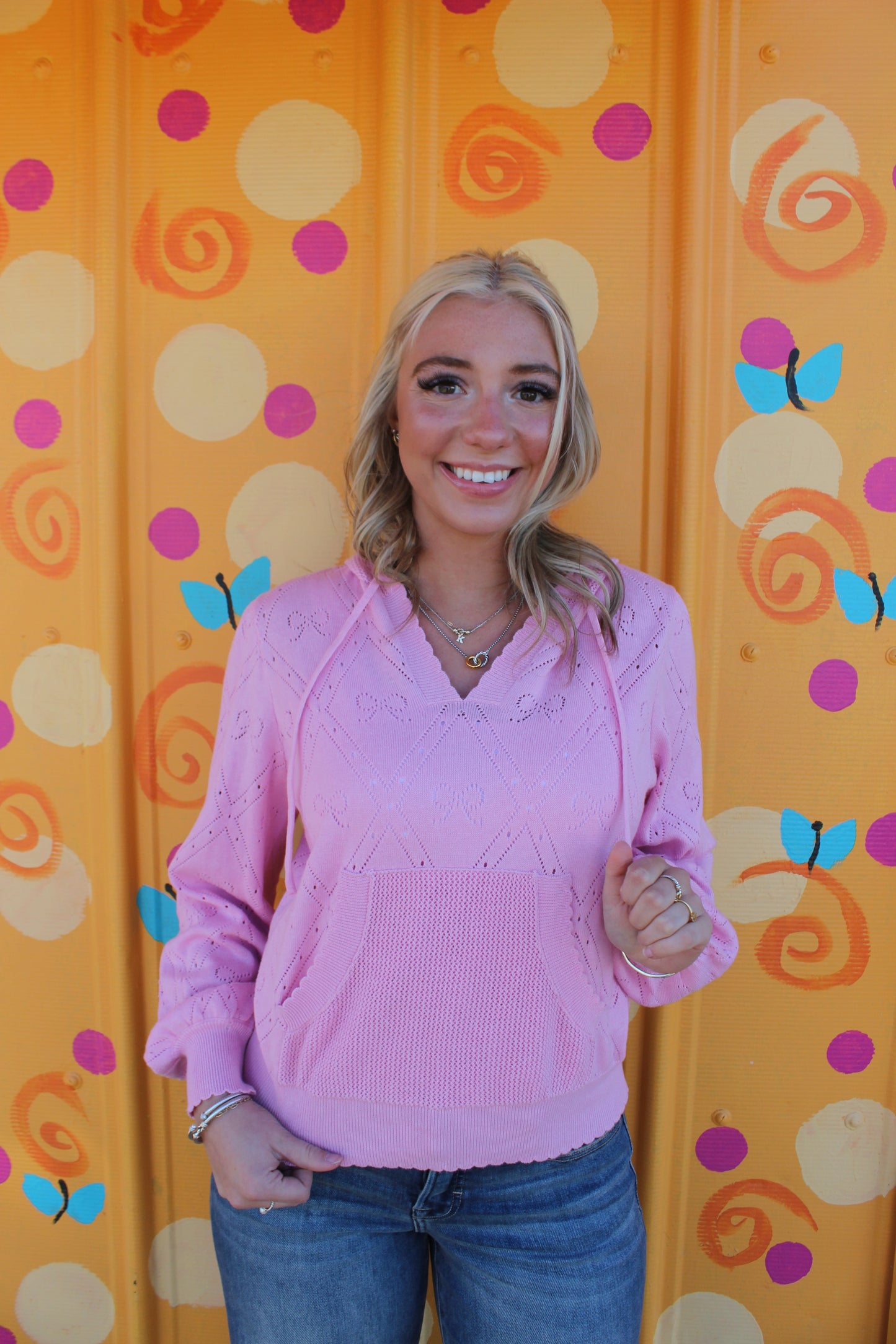 Sweetheart Stitch Hooded Sweater