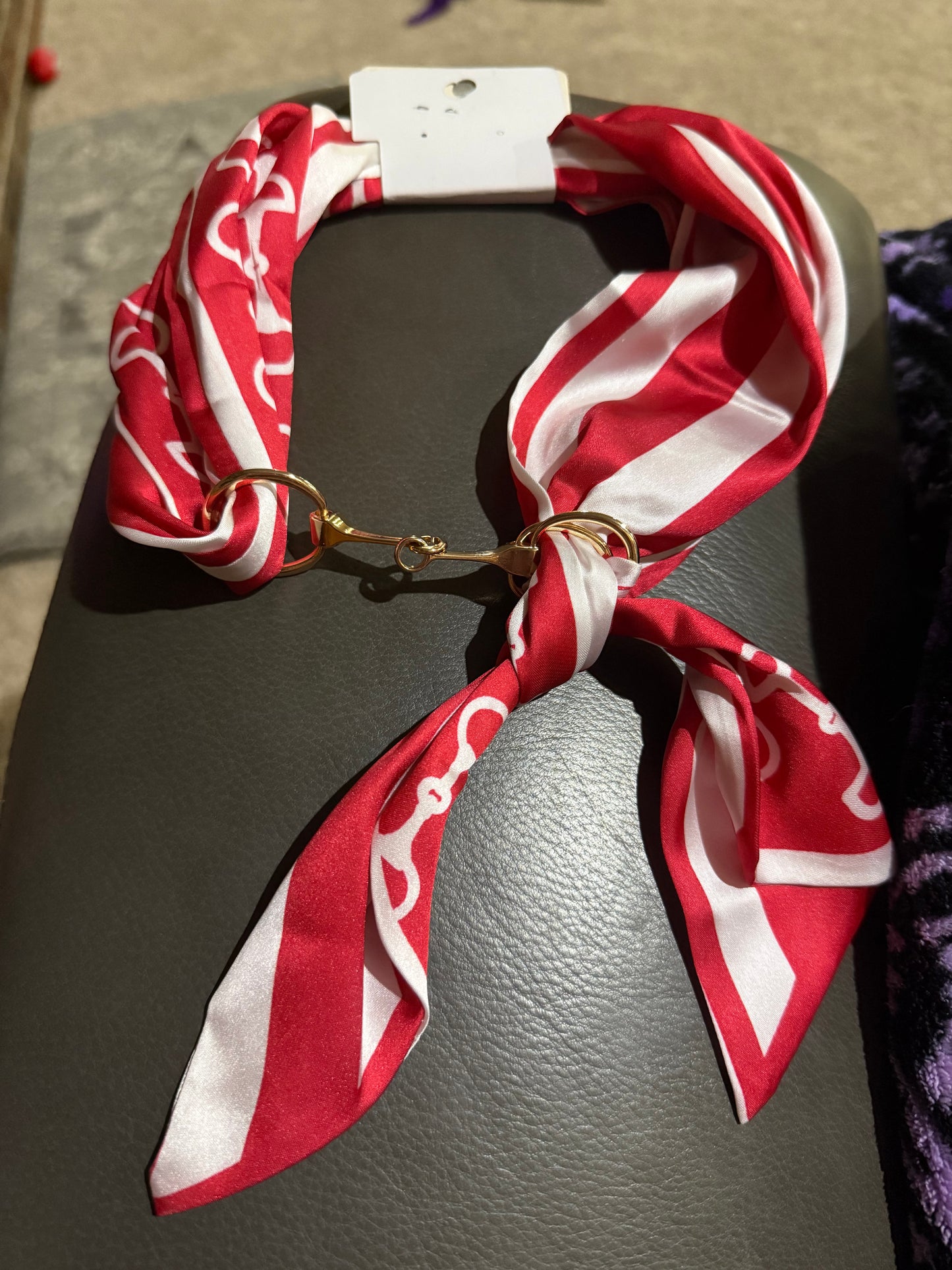 Boomer Horsebit Scarf Necklace