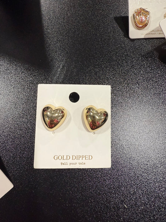 Bubble Heart earrings GOLD