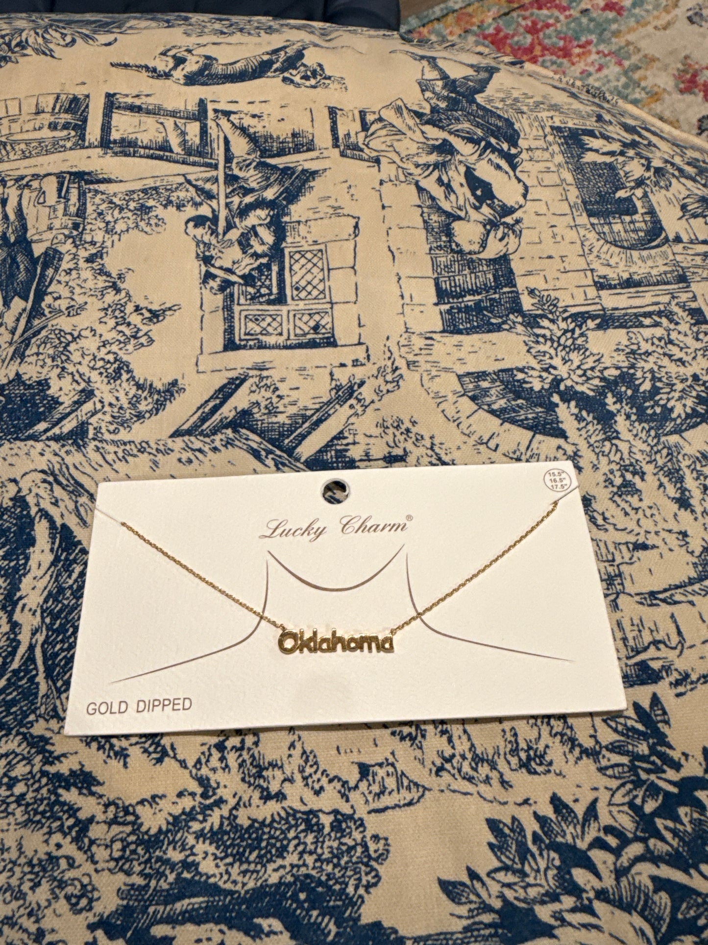 Gold Oklahoma necklace