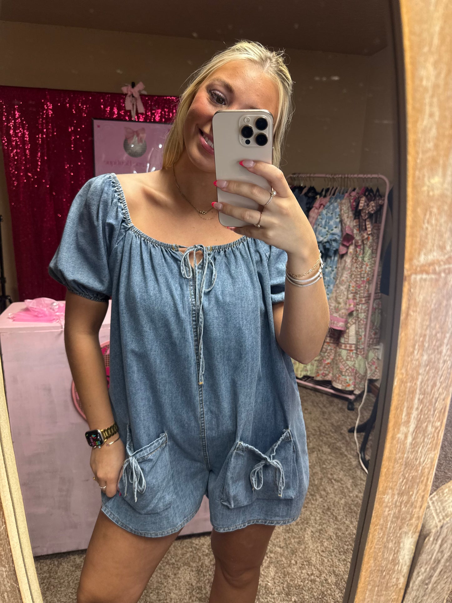 Sweetheart Denim Romper