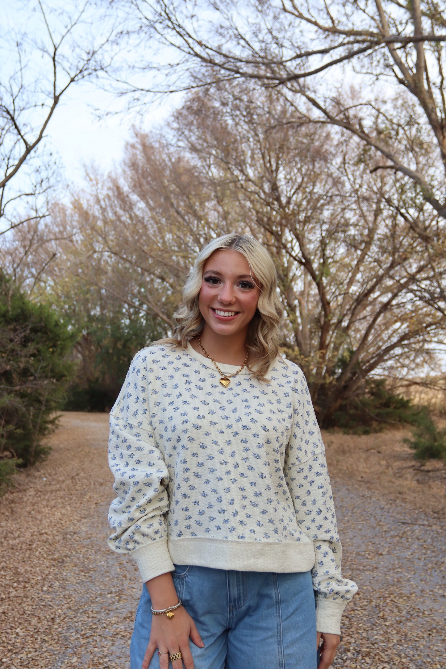 Blue Bouquet Crewneck