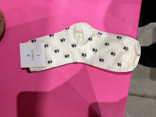 White Floral Socks