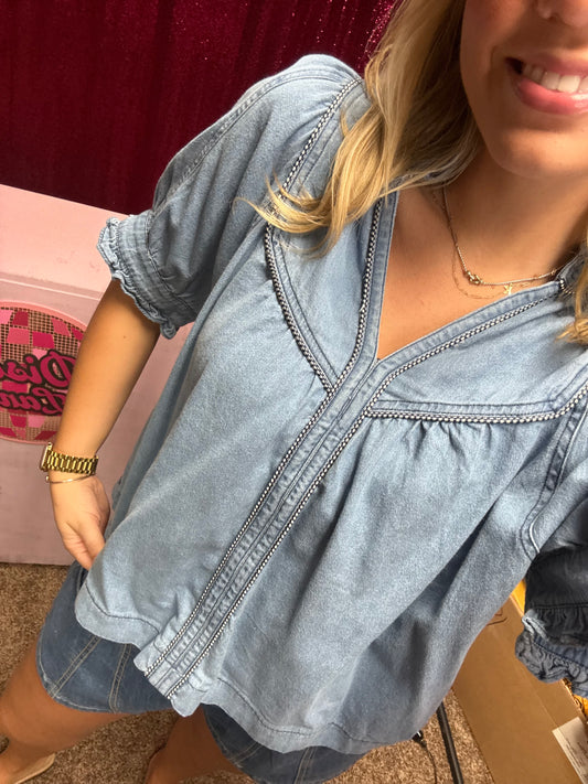 Demi Denim Top