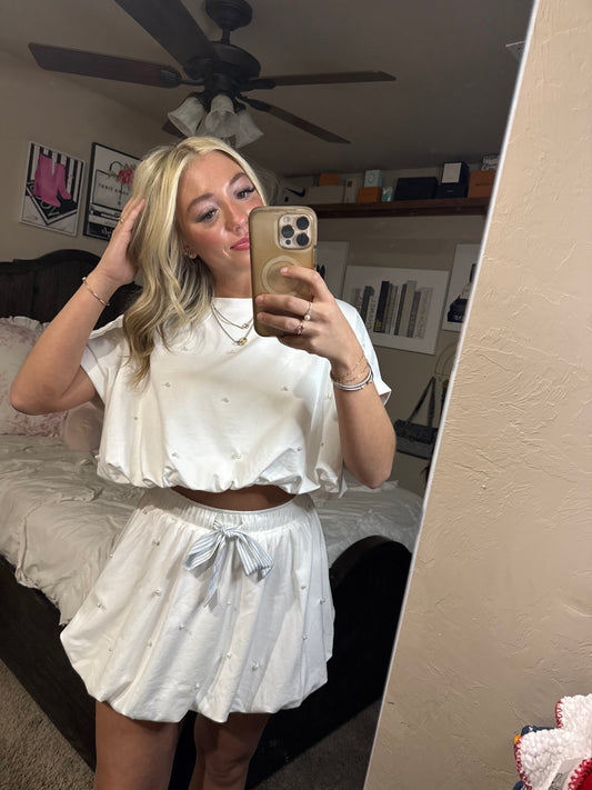 Ribbons and Pearls Skort Set