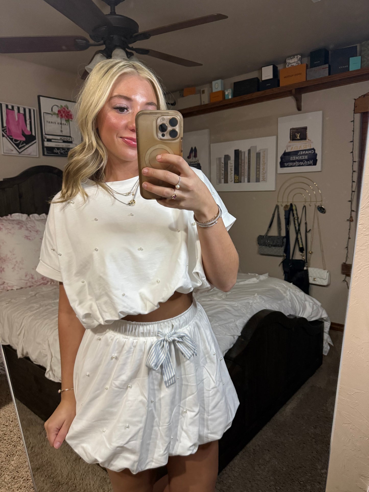 Ribbons and Pearls Skort Set