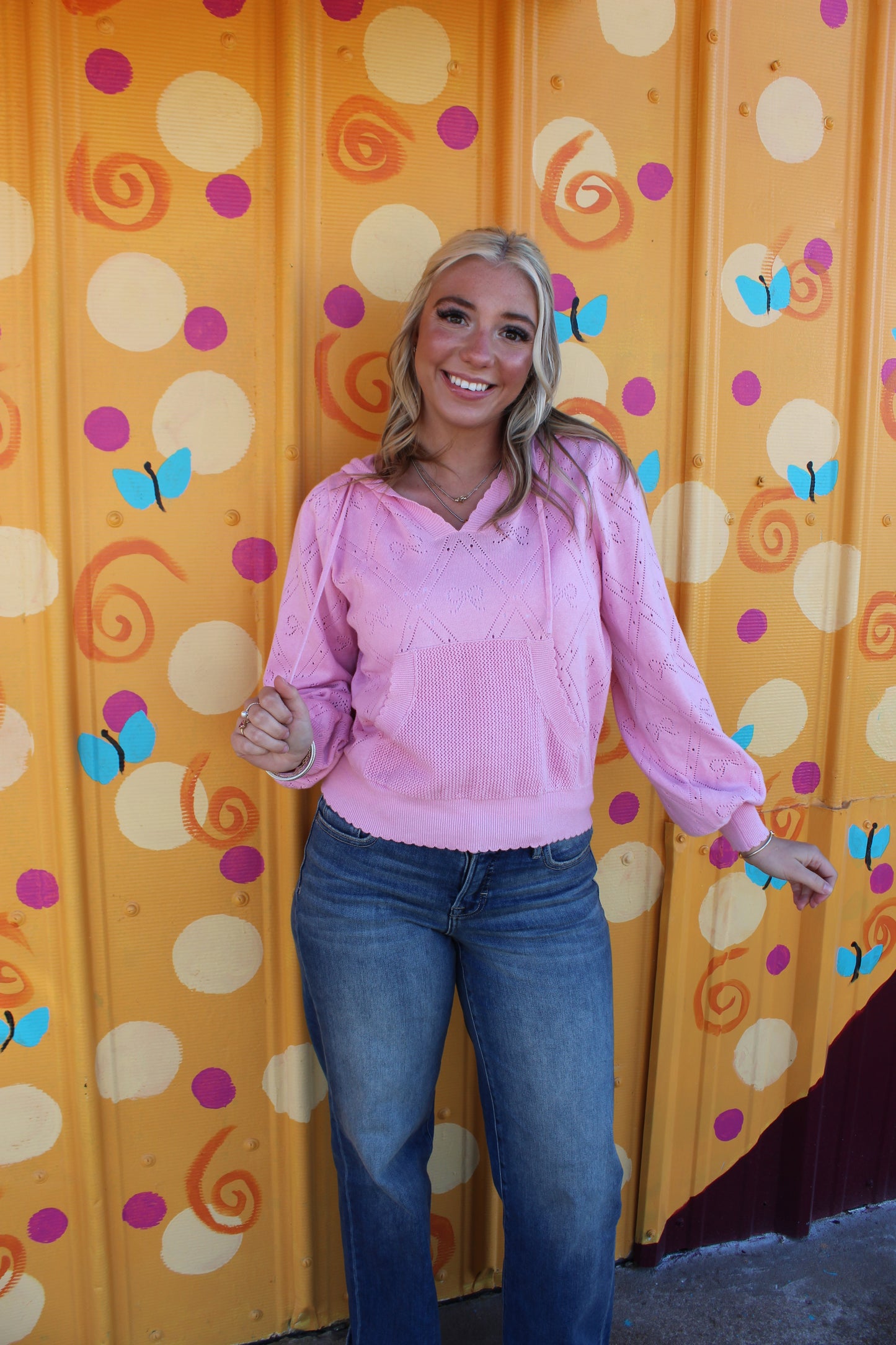 Sweetheart Stitch Hooded Sweater