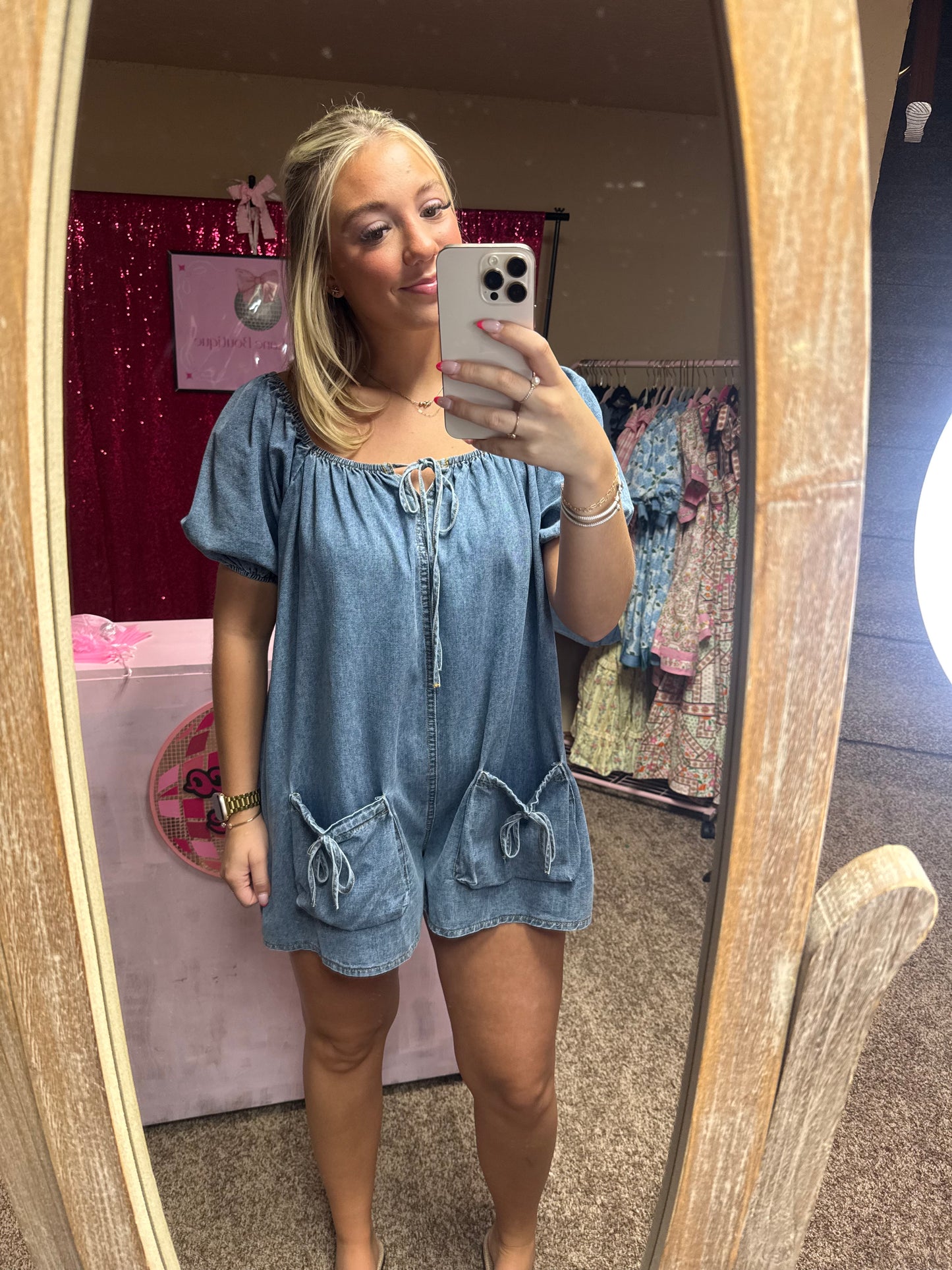 Sweetheart Denim Romper