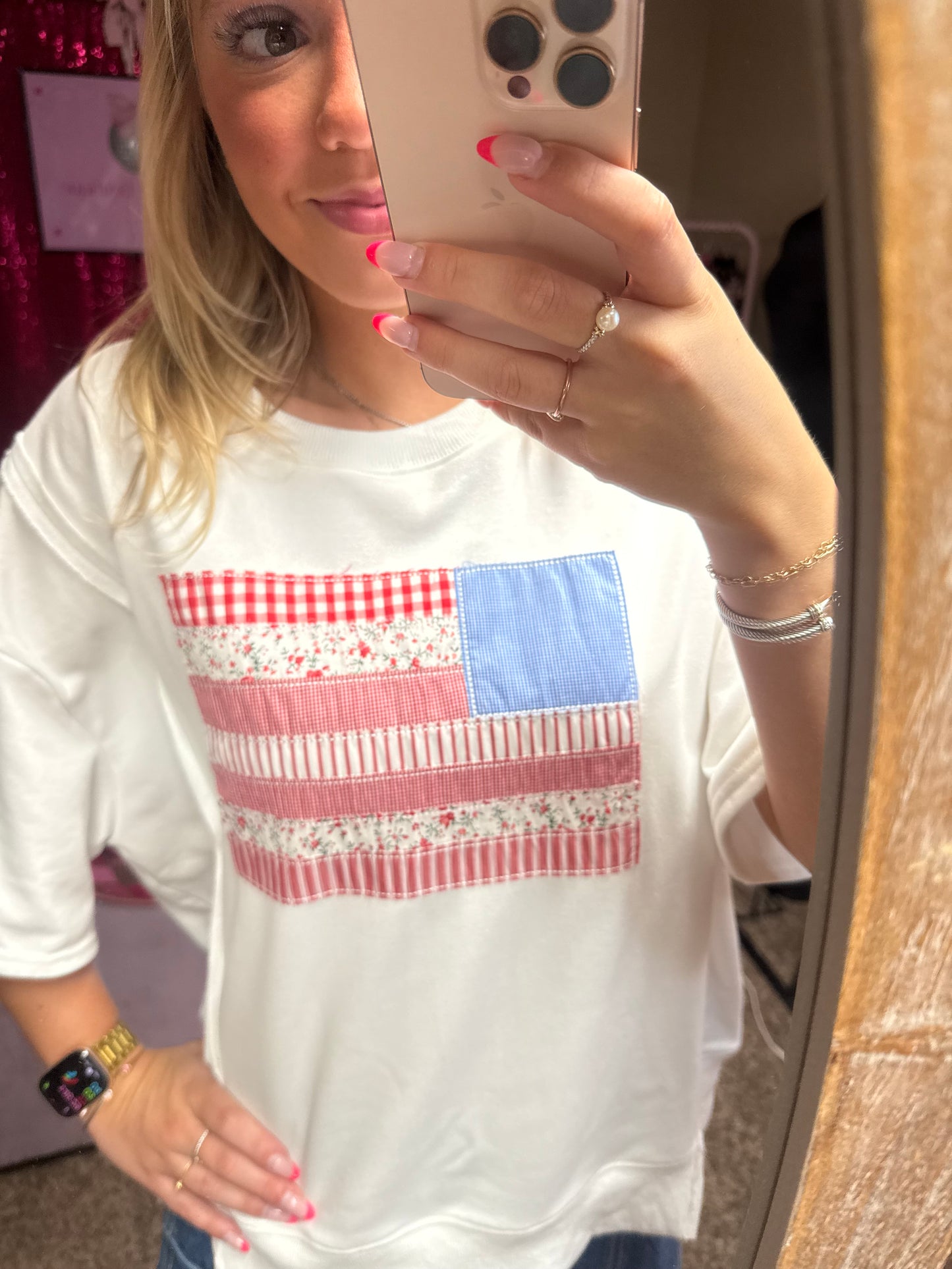 Party in the USA (oversized embroidered top)