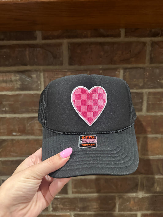 Checkered Heart Trucker Hat