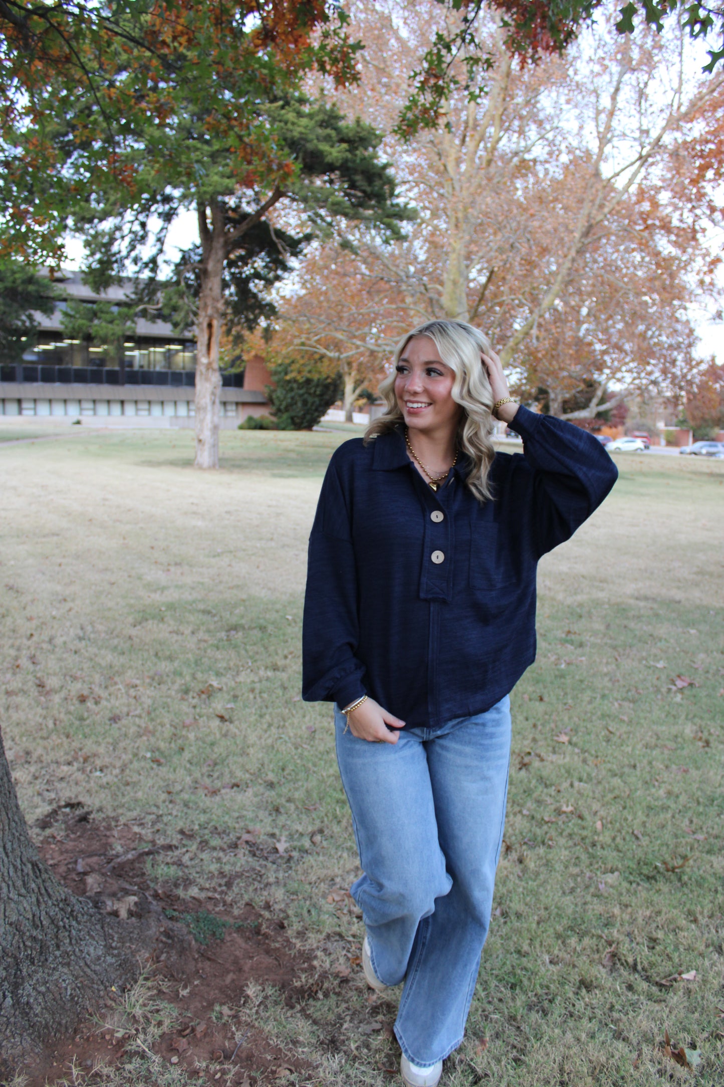Sweet & Simple Navy Knit Top