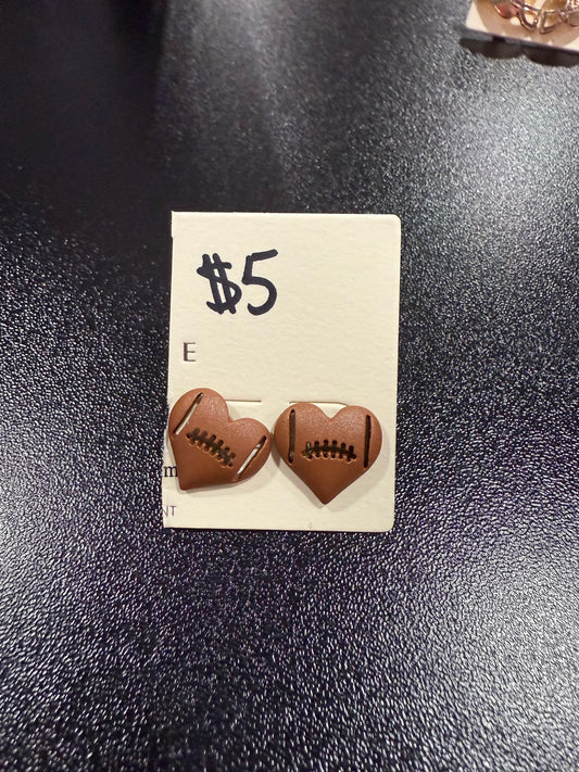 Heart Football earrings