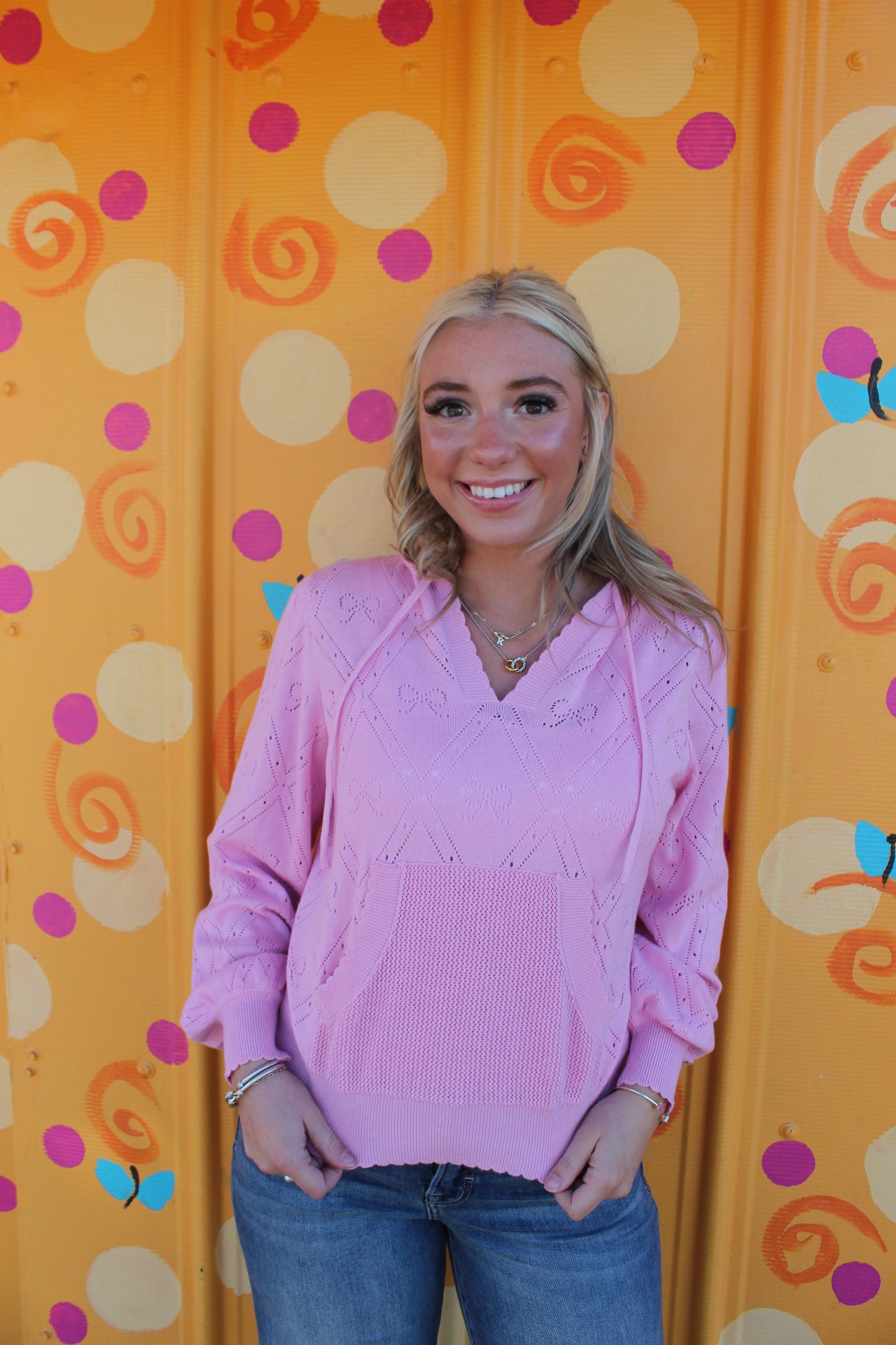 Sweetheart Stitch Hooded Sweater