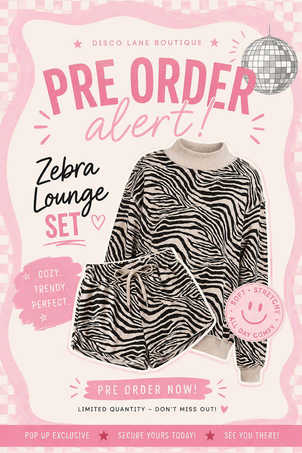 Zebra Mock-neck set (pre order)