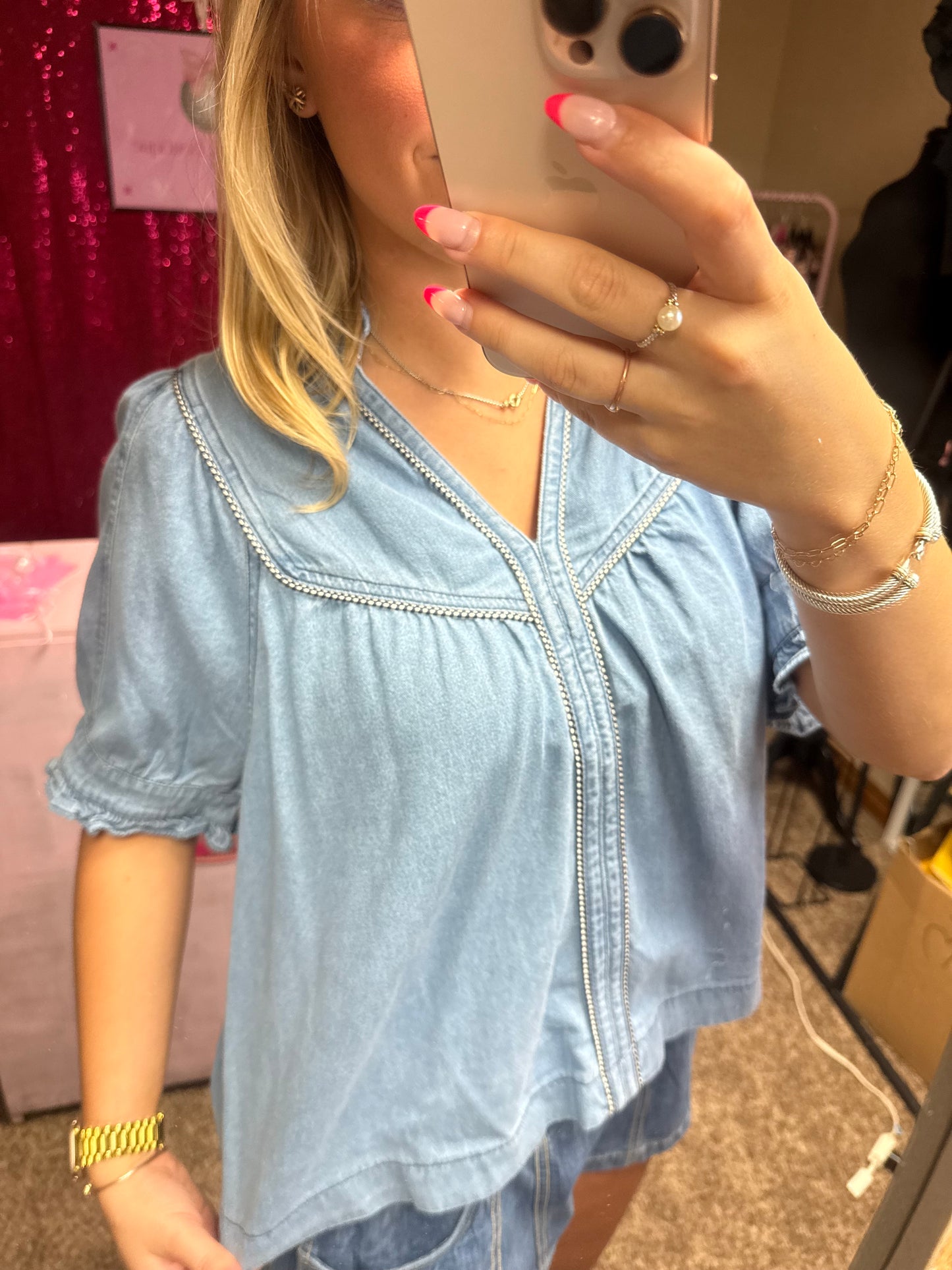 Demi Denim Top