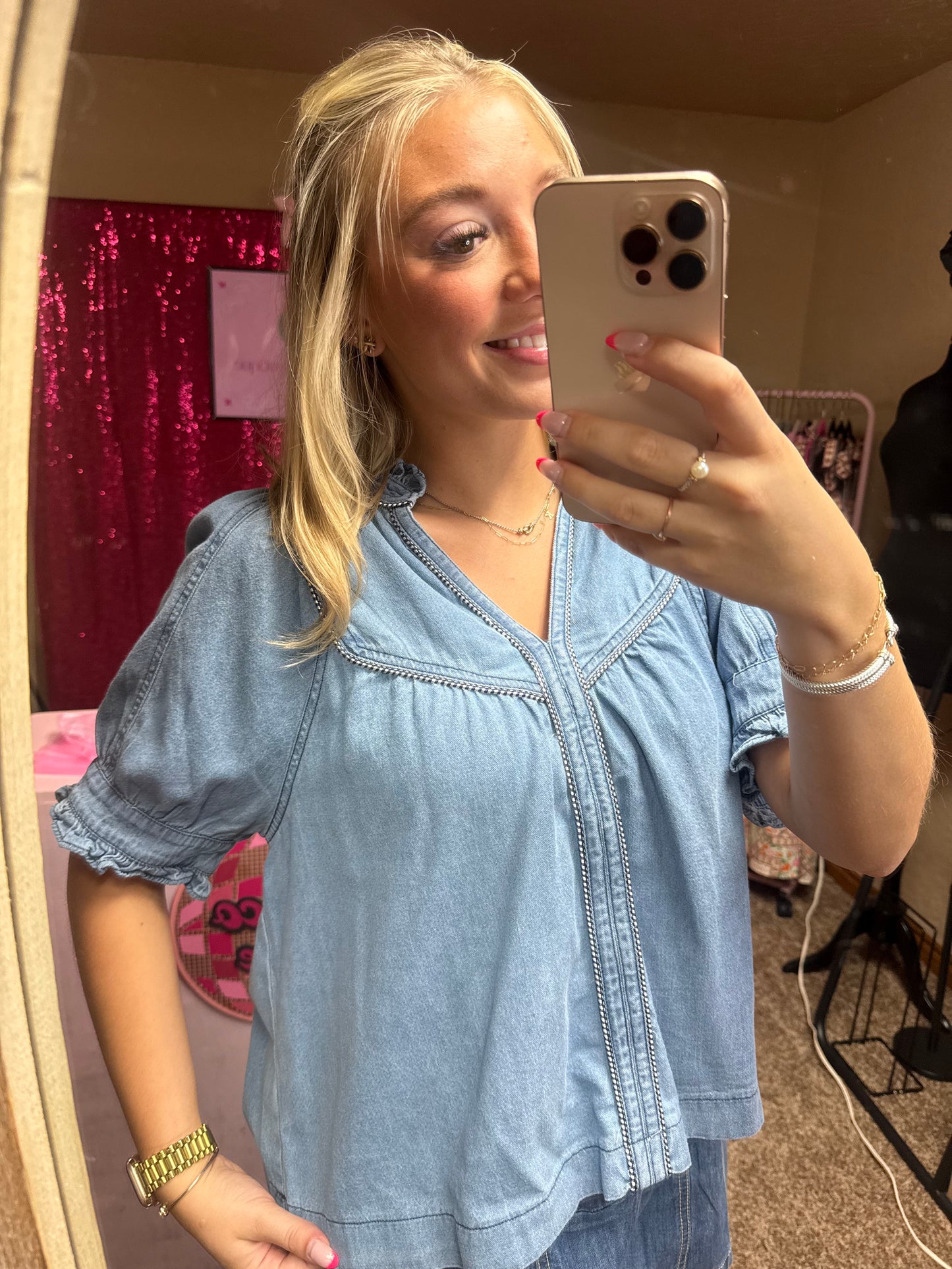 Demi Denim Top