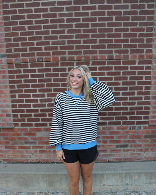 Varsity Striped Crewneck