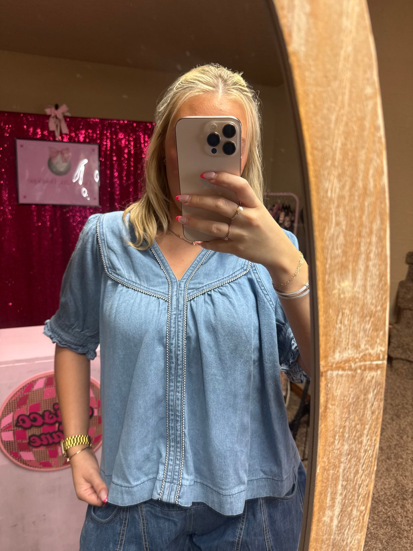 Demi Denim Top