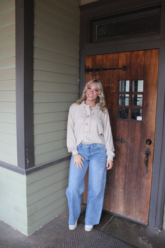 Sweet & Simple Beige Knit Top