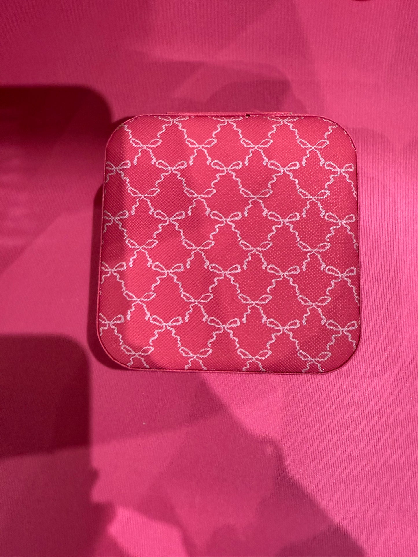 Pink Bow Travel Jewelry Box