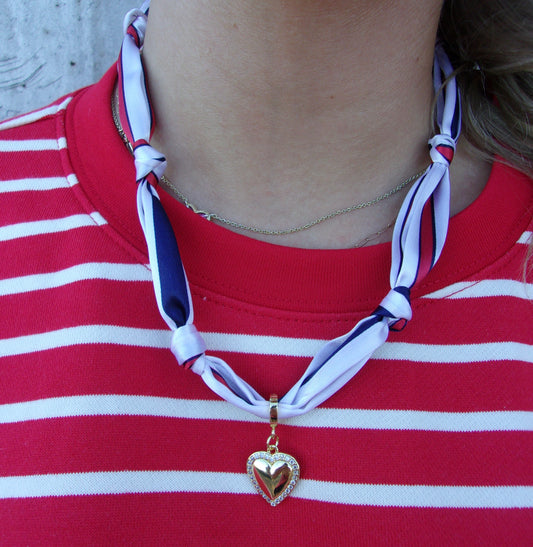 Red White & Blue scarf necklace