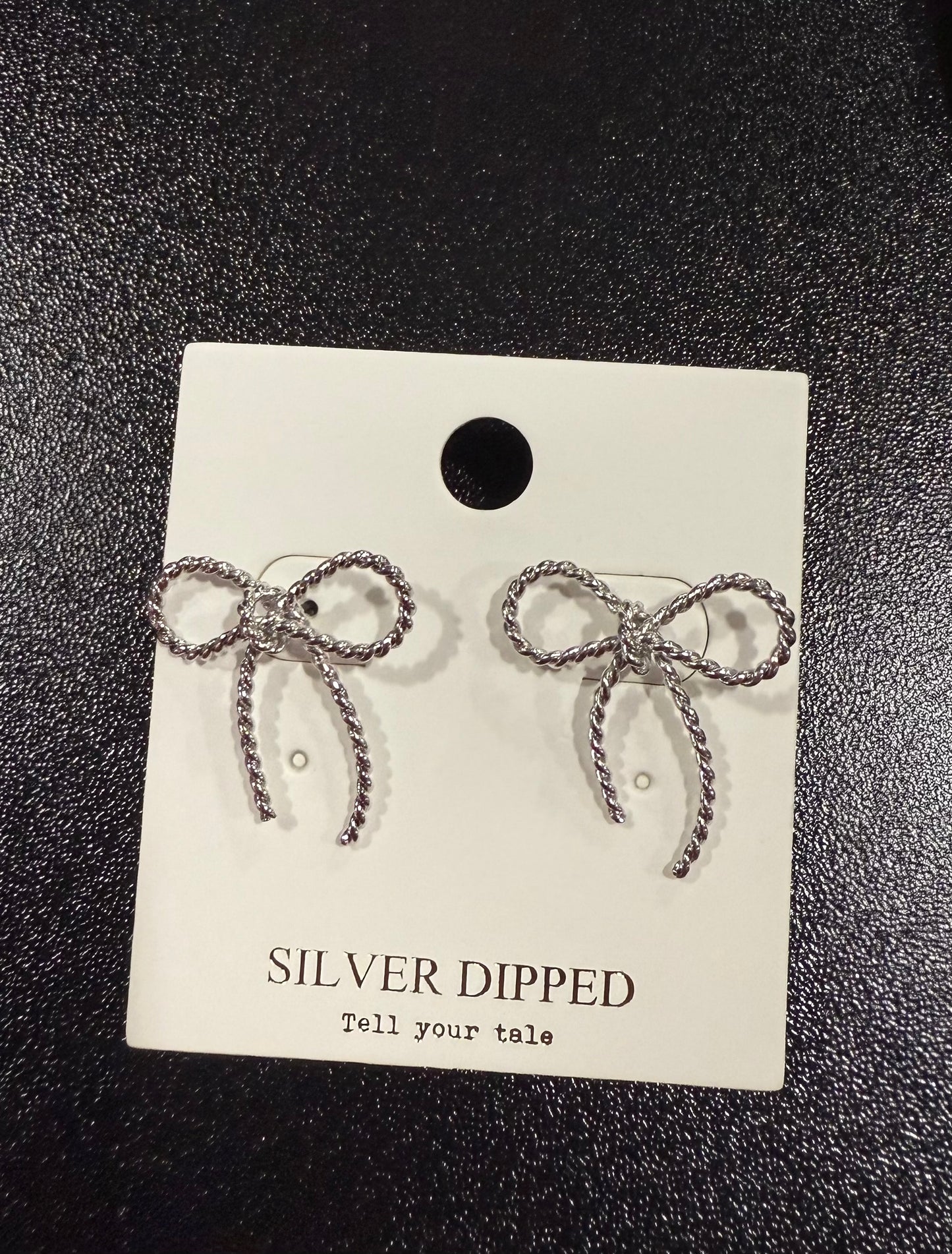 Silver Bow Rope earrings