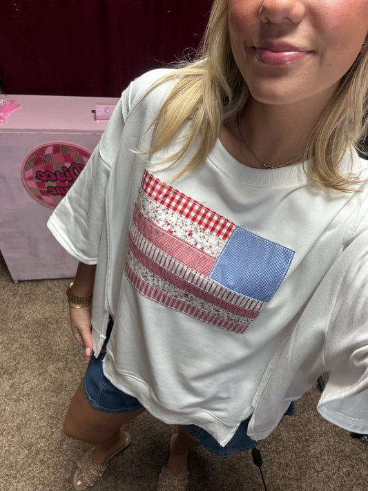 Party in the USA (oversized embroidered top)