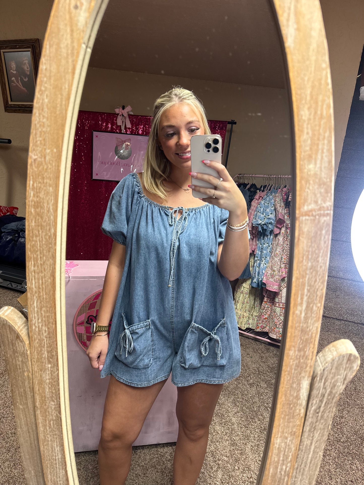 Sweetheart Denim Romper