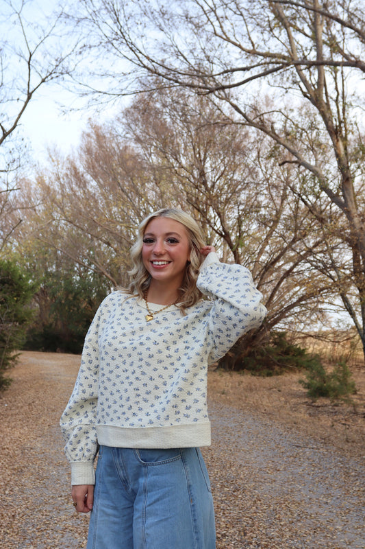 Blue Bouquet Crewneck