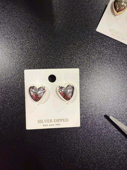 Bubble Heart earrings SILVER