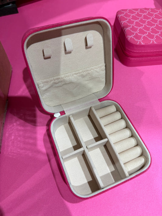 Pink Bow Travel Jewelry Box