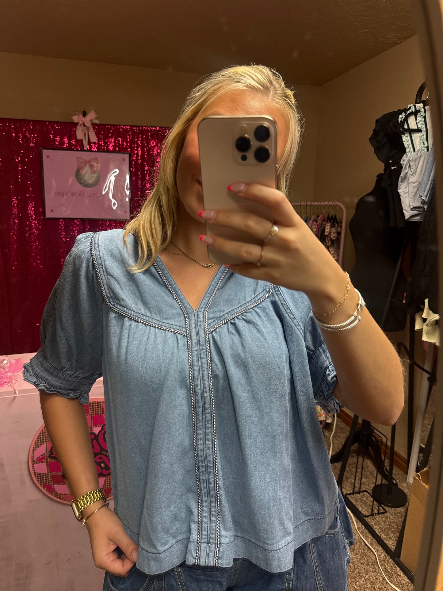 Demi Denim Top