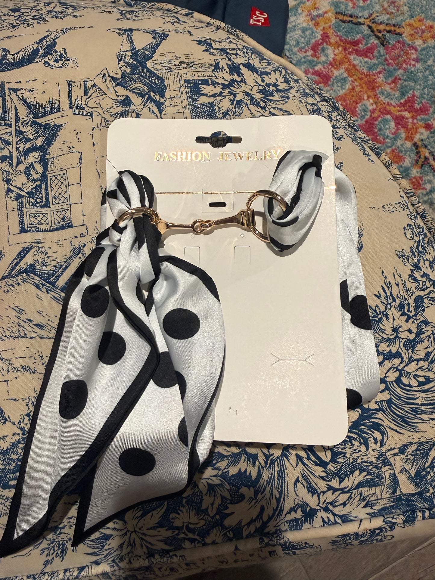 polka dot horsebit scarf