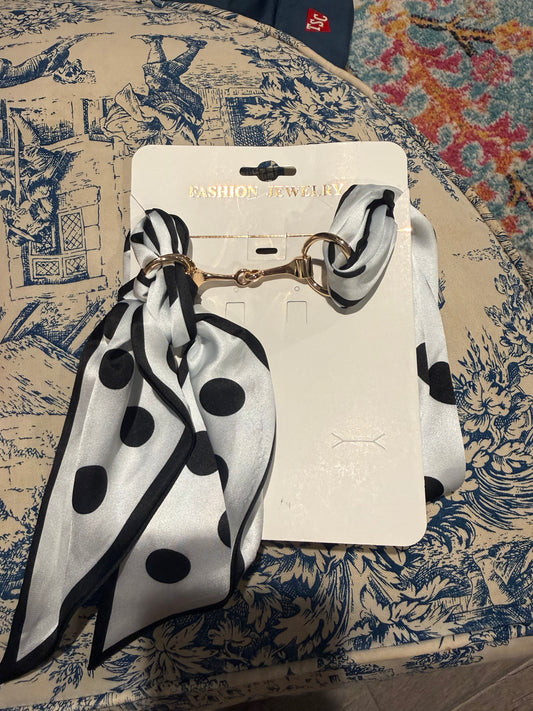 polka dot horsebit scarf