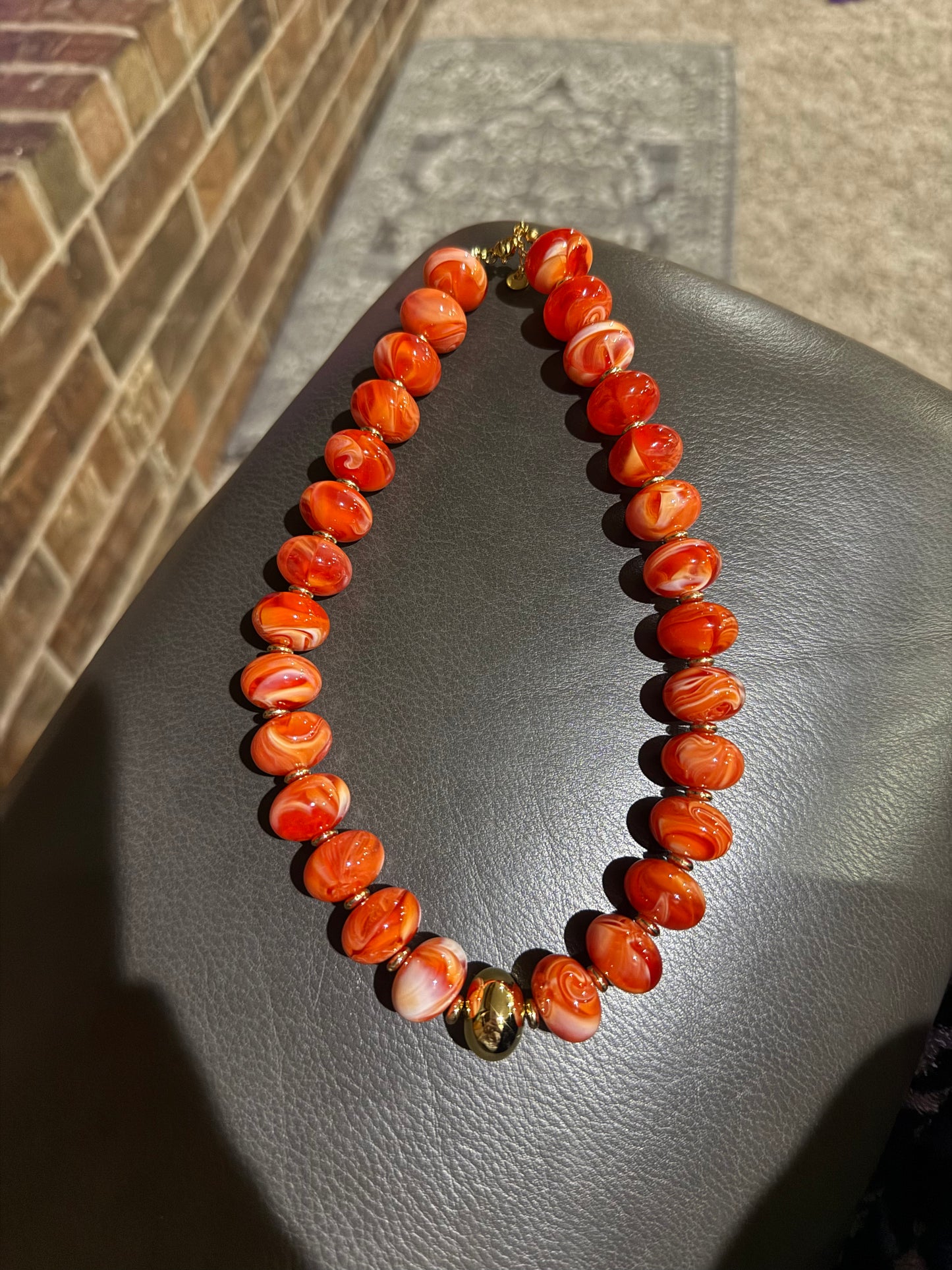 Orange Beaded Necklace