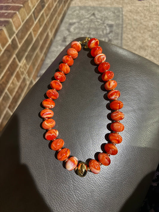 Orange Beaded Necklace