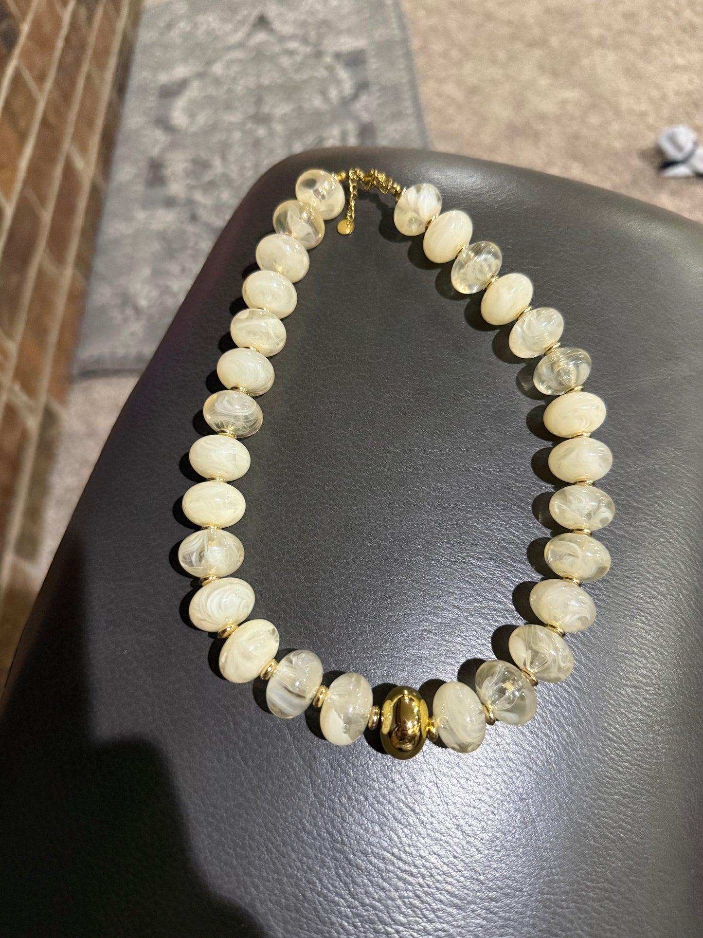 Cream Beaded Necklace