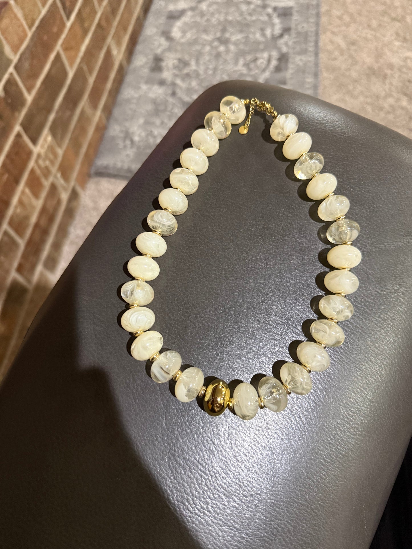 Cream Beaded Necklace