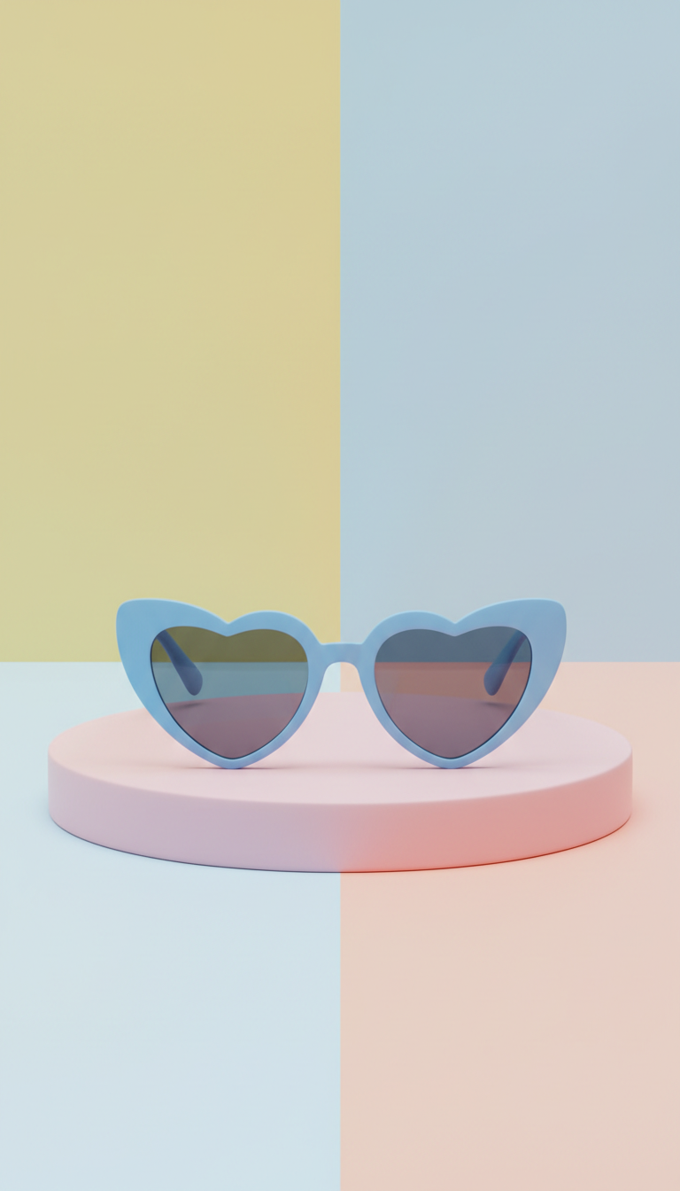 Sky Pop Blue Heart-Shaped Sunglasses