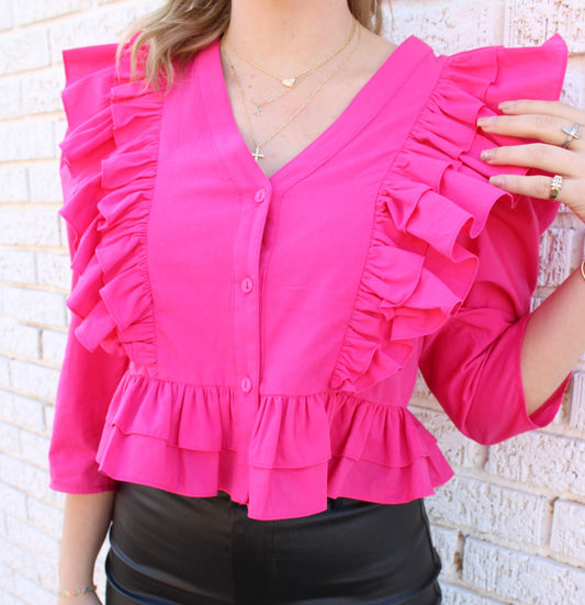 Pretty & Pink Ruffle Top